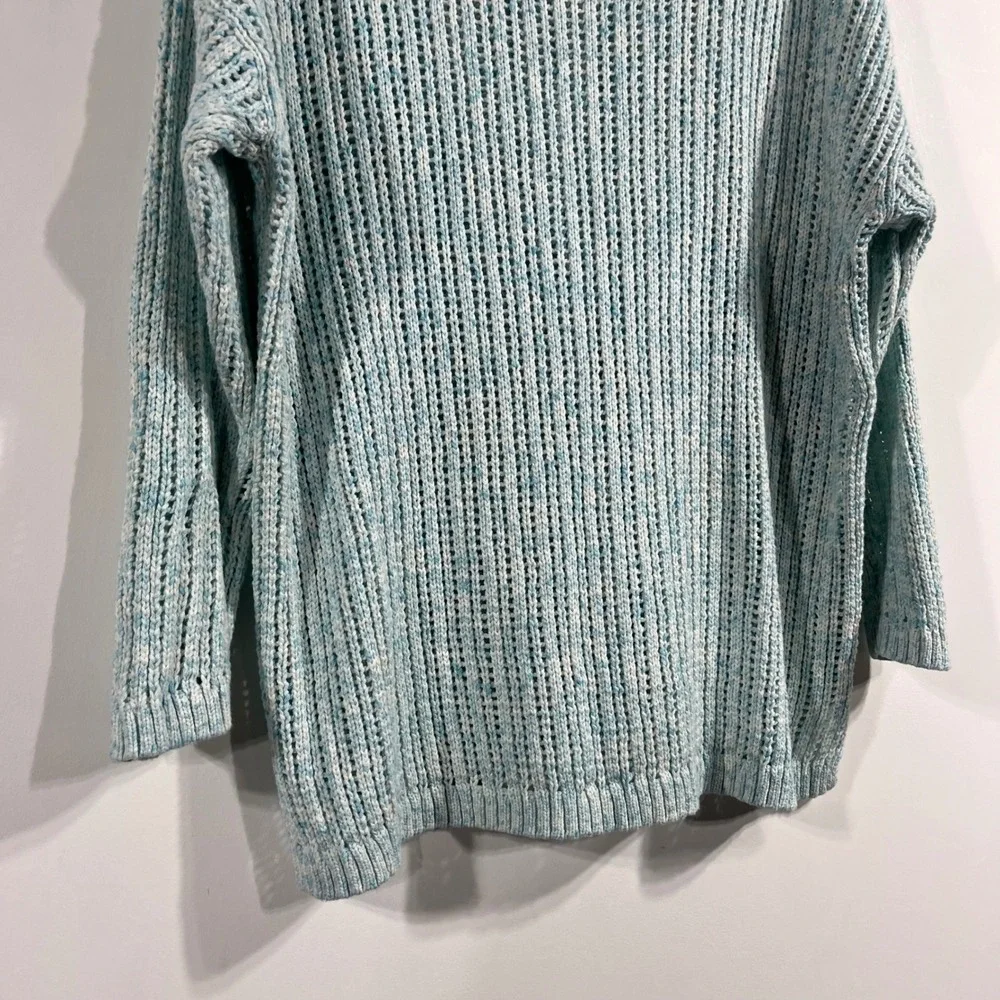 Talbots Coastal Mature‎ Open Knit Scoop Neck Pullover Sweater Womens 1x Beachy